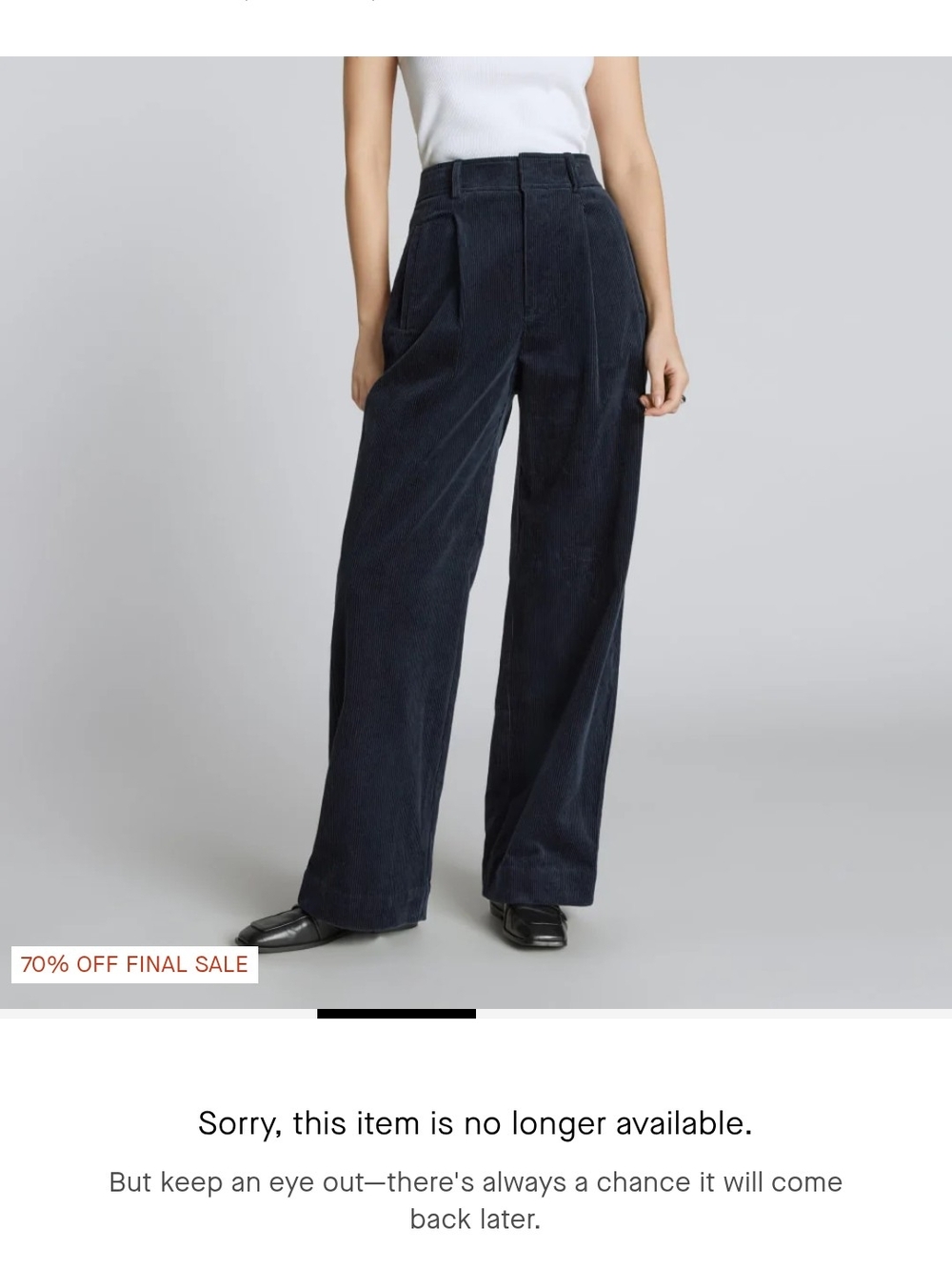 Wide-Leg Corduroy Pants in Dark Navy